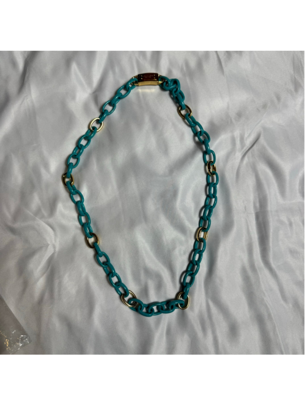 Women's Michael Kors Turquoise and Gold Chain Necklace, One Size